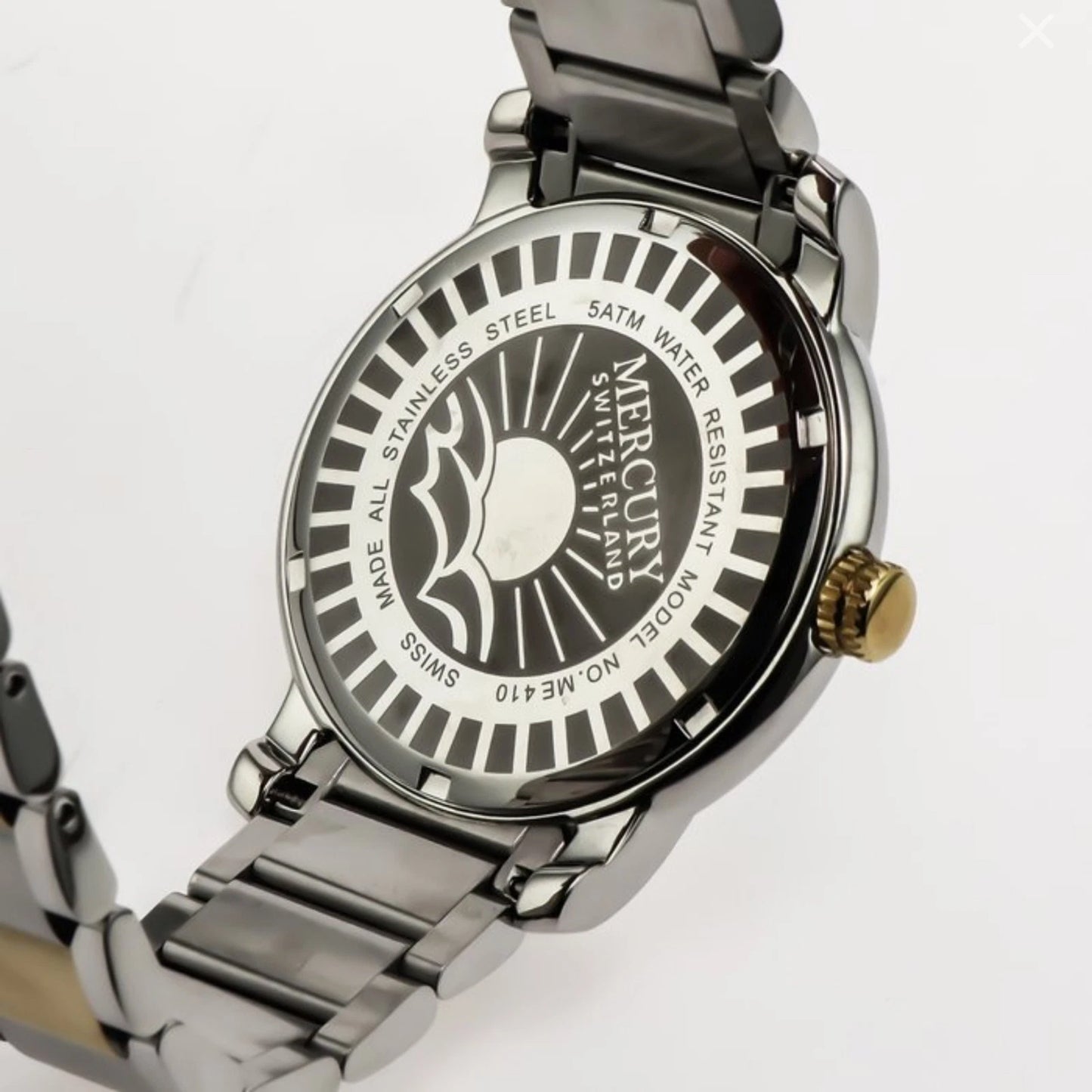 Mercury Swiss Watch Mens 41mm Stainless Steel & PVD Gold Quartz 5ATM ME410