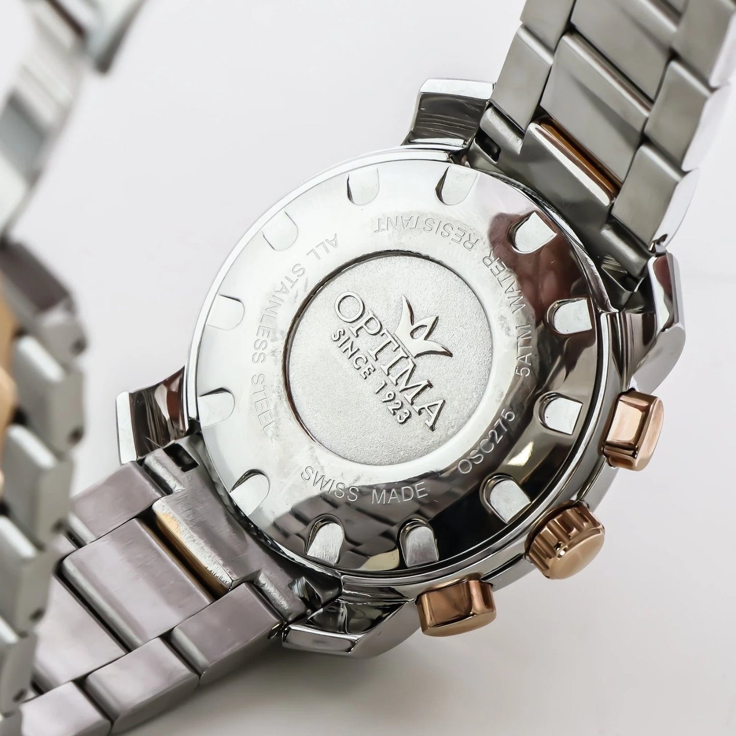 Optima • Swiss Chronograph Watch • Stainless Steel • Quartz • 43mm • OSC275