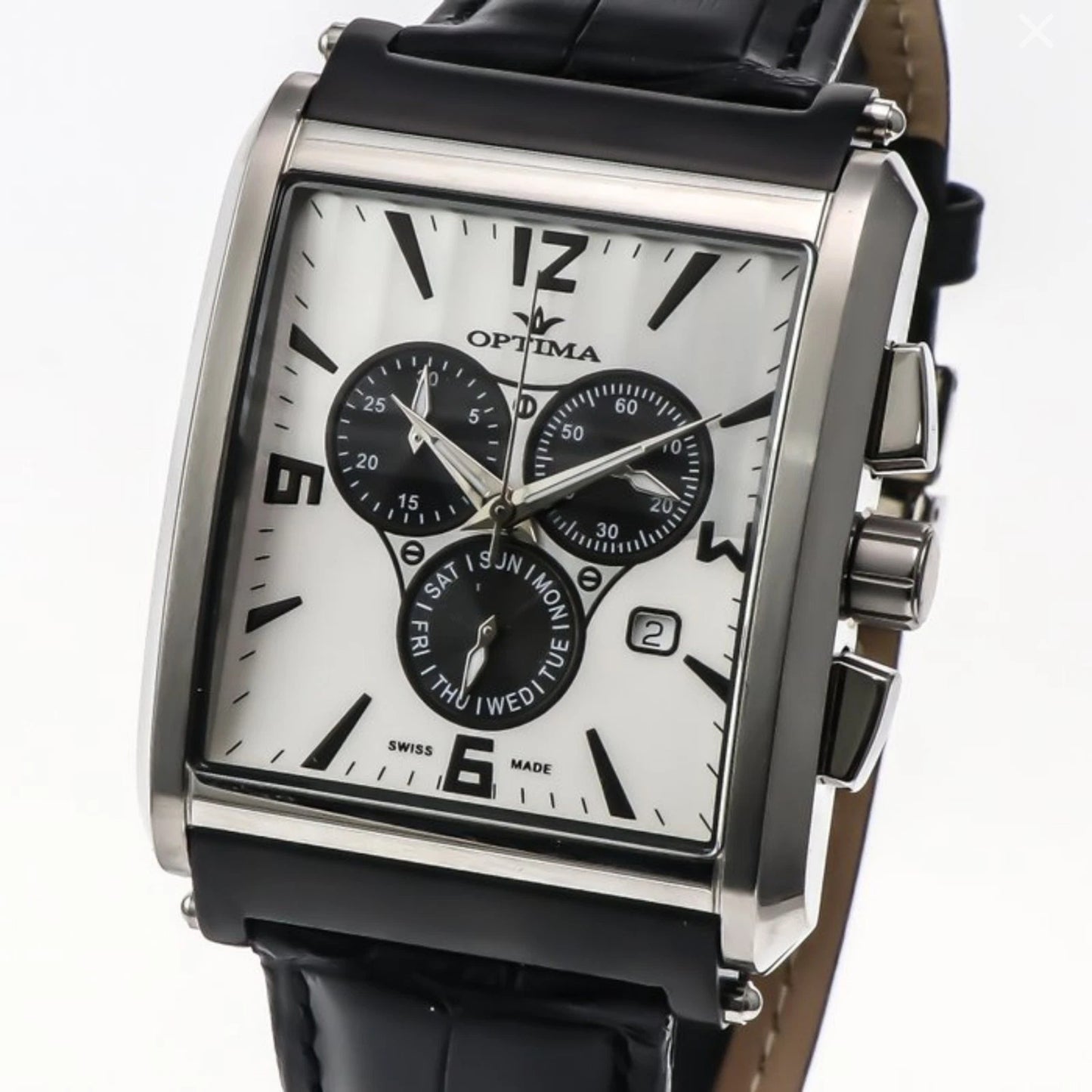 Optima Swiss Chronograph Watch 38x48mm Stainless Steel Quartz 3ATM OSC218