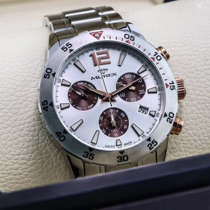 Murex Swiss Chronograph Watch 49mm Stainless Steel & PVD Rose Gold Quartz MUC594