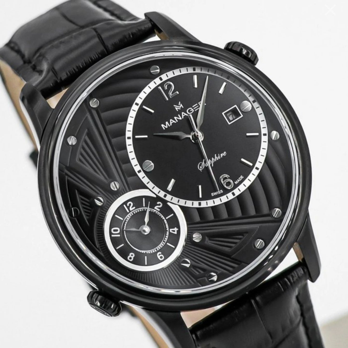 Manager Watches • Dual Time • Stainless Steel • 44mm Quartz • 5ATM Saphire