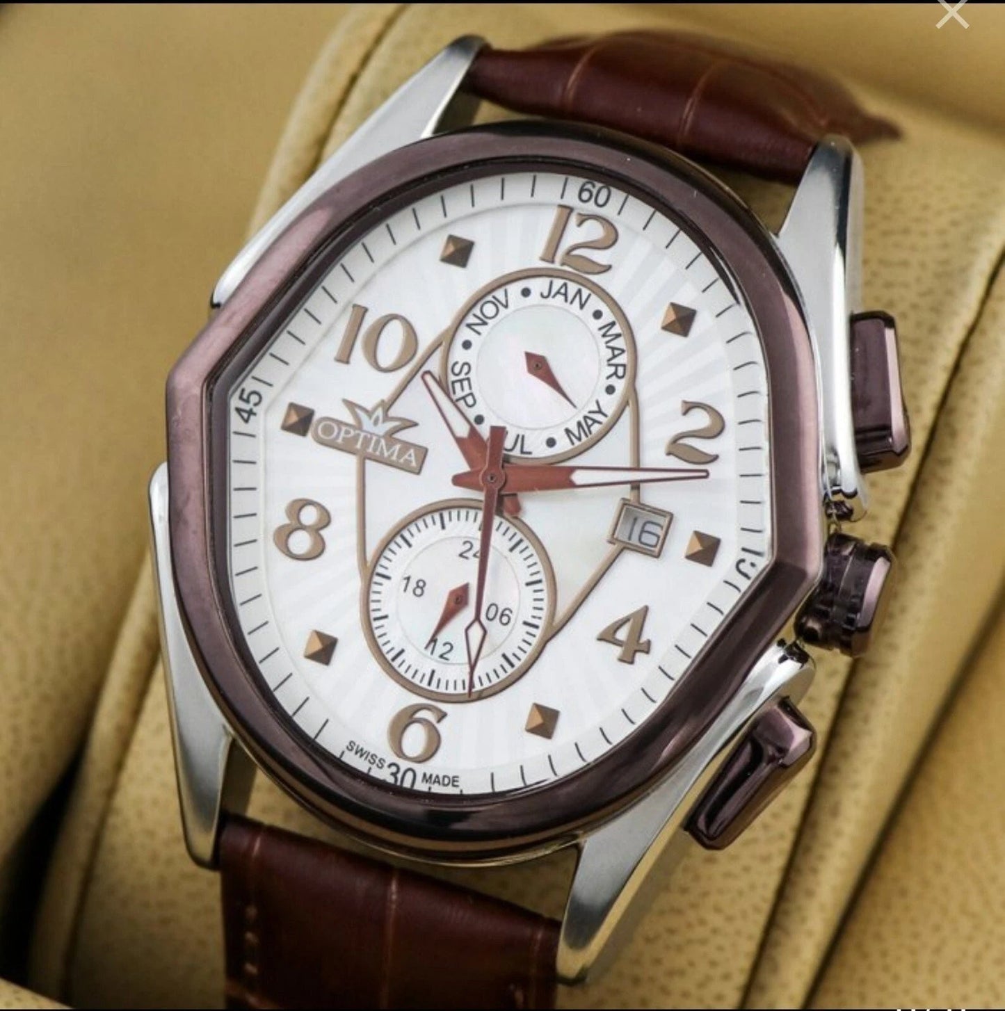 OPTIMA • OSC272 • 42x44.5mm • Swiss Watch • Date SubDay • Dual Time