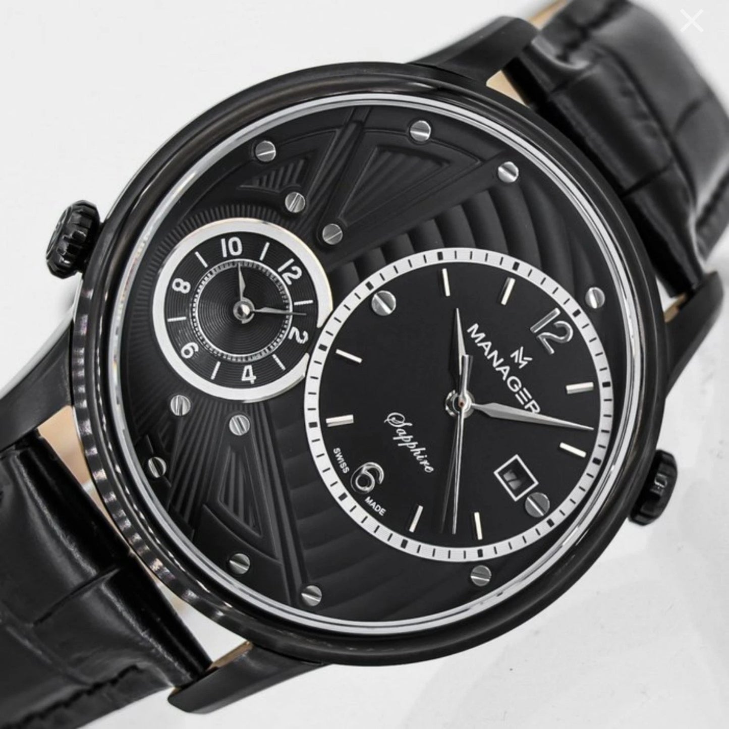 Manager Watches • Dual Time • Stainless Steel • 44mm Quartz • 5ATM Saphire