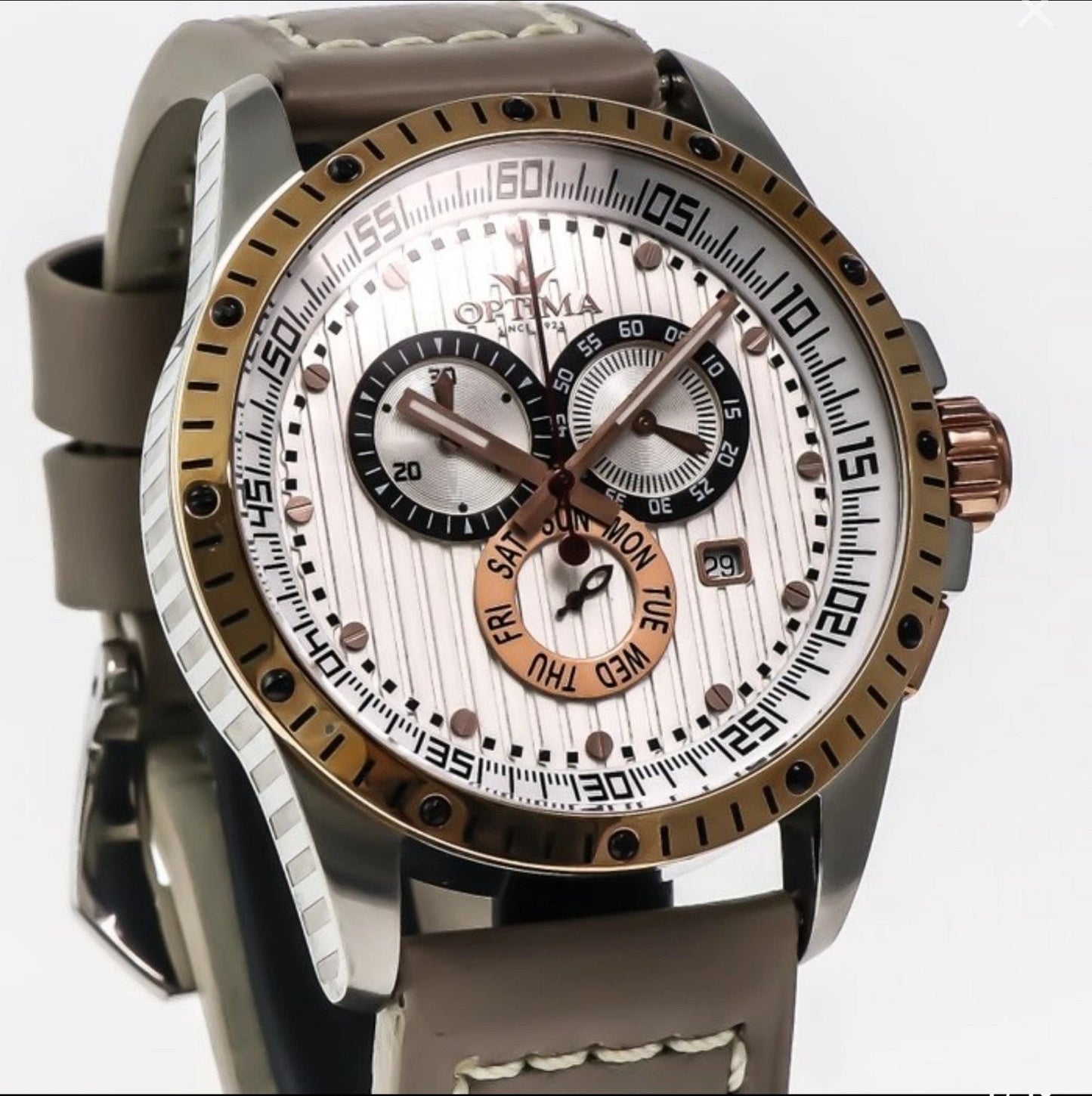 Optima • Swiss Chronograph Watch • Stainless Steel Quartz • 45mm • OSC281-SRL-1