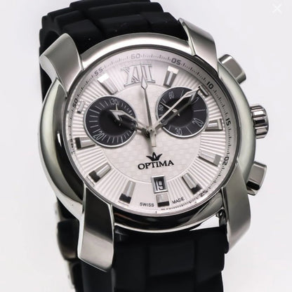 Optima Swiss Chronograph Watch 43mm Stainless Steel Quartz 5ATM OSC275
