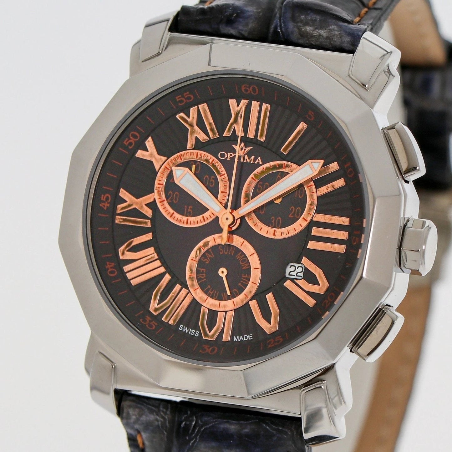 Optima • Swiss Chronograph Watch • Stainless Steel • 43 mm • Quartz • 3ATM
