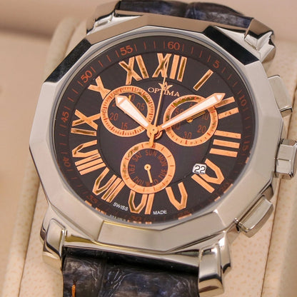 Optima • Swiss Chronograph Watch • Stainless Steel • 43 mm • Quartz • 3ATM