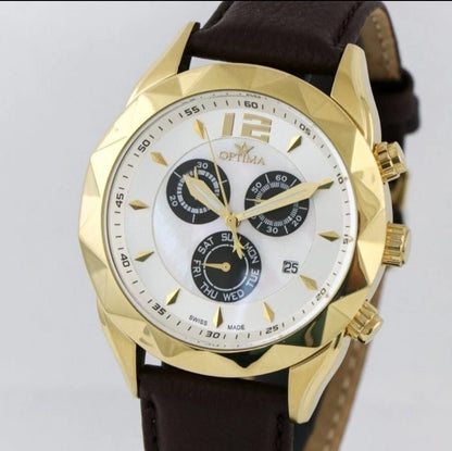 Optima Swiss Chronograph Watch Stainless Steel Quartz OSC268 Day Date