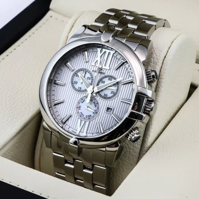 Murex Swiss 45mm Chronograph Watch Stainless Steel Quartz 5 ATM MUC512