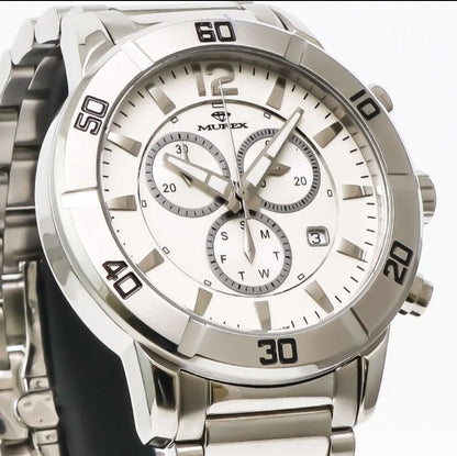 Murex Swiss 45mm Chronograph Watch Stainless Steel Quartz 5 ATM MUC526