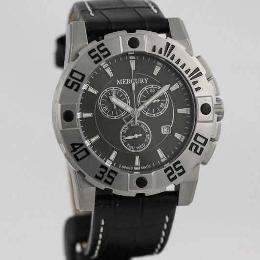Mercury Swiss 44mm Stainless Steel Quartz Chronograph Watch 5ATM ME10225
