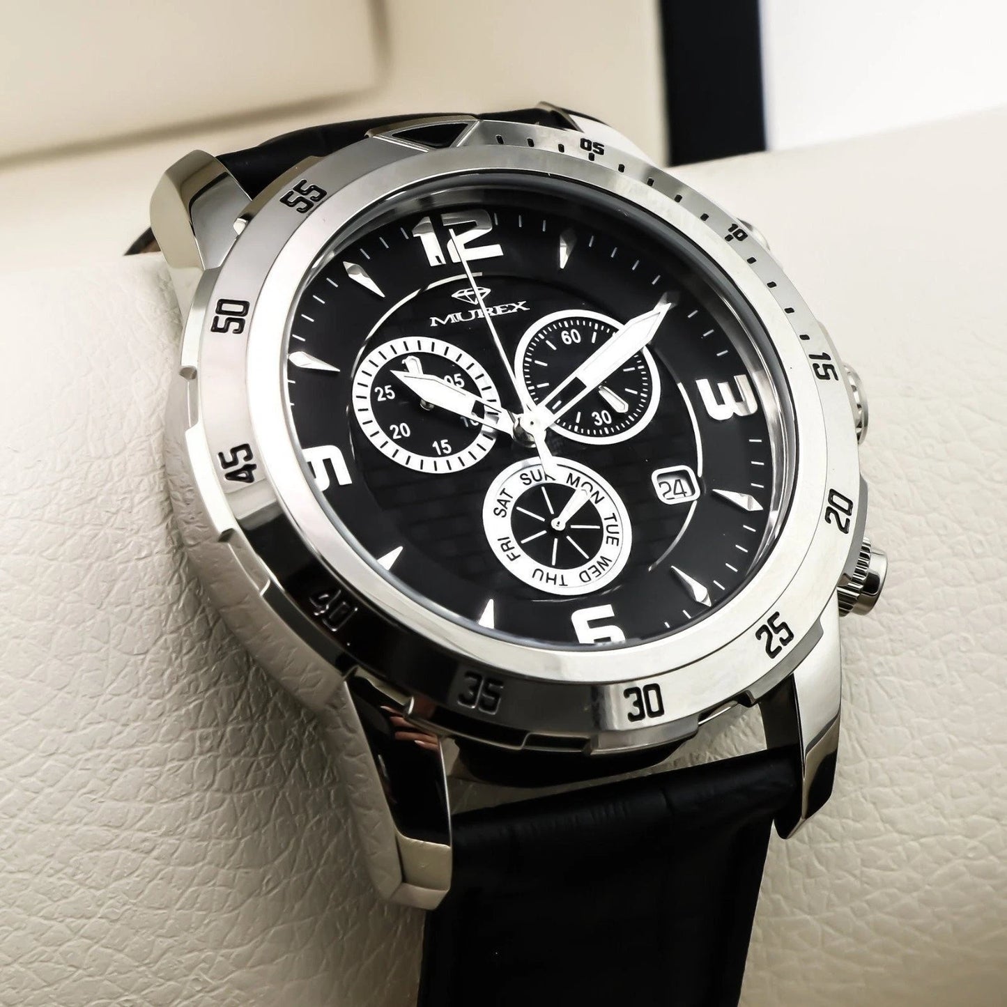 Murex Swiss 45mm Chronograph Watch Stainless Steel Quartz 5 ATM MUC508