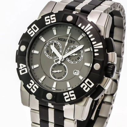 Mercury Swiss 44mm Stainless Steel Quartz Chronograph Watch 5ATM ME10225