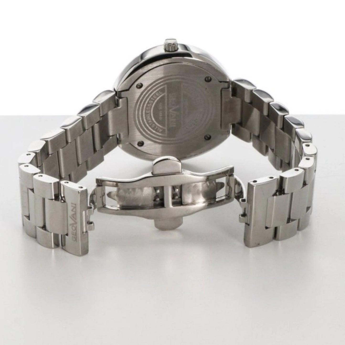 Geovani Swiss 38mm Stainless Steel Quartz Watch Gemset Bezel 3ATM GOL511