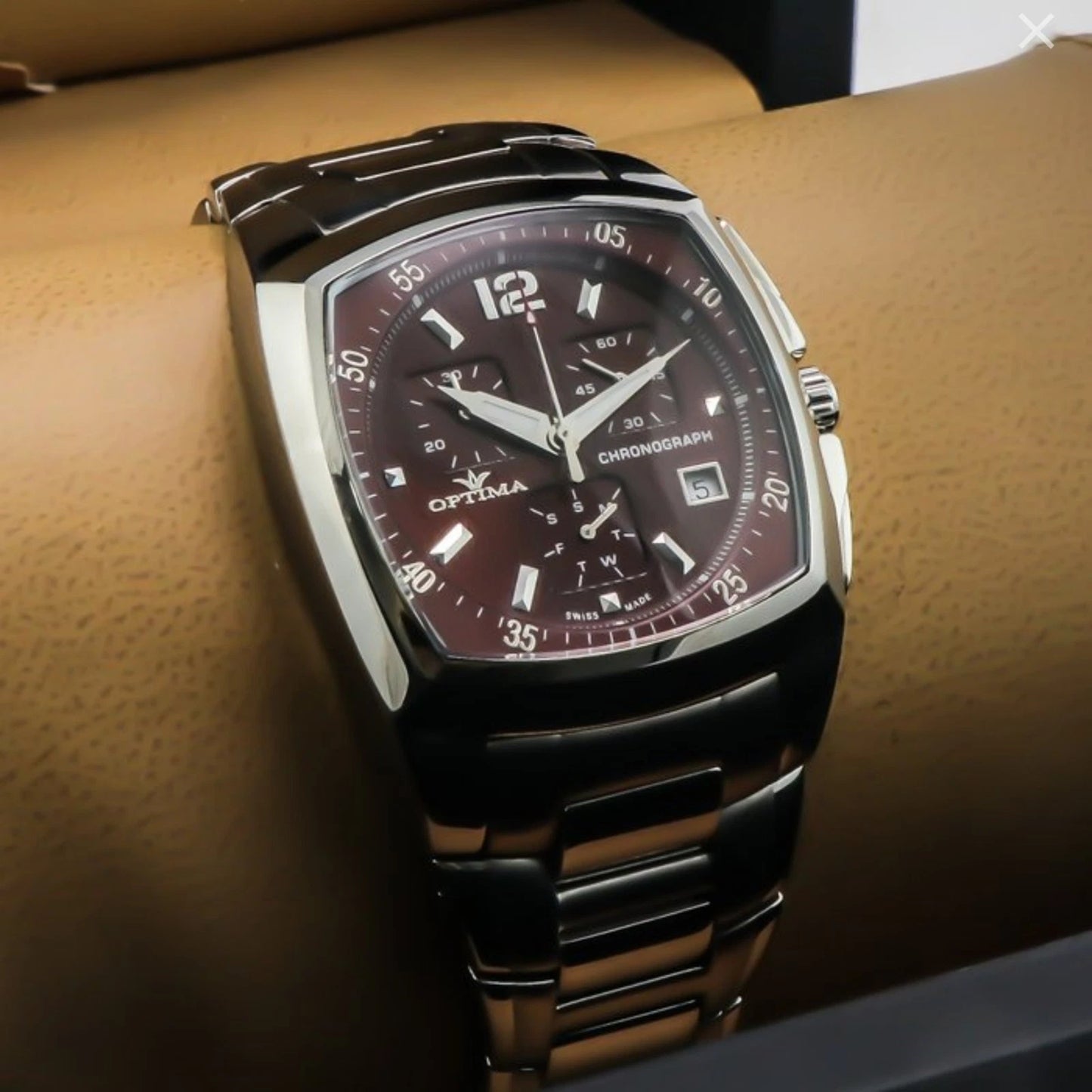 Optima Swiss Chronograph Watch 40.9x48.2mm Stainless Steel Quartz 3ATM OSC110