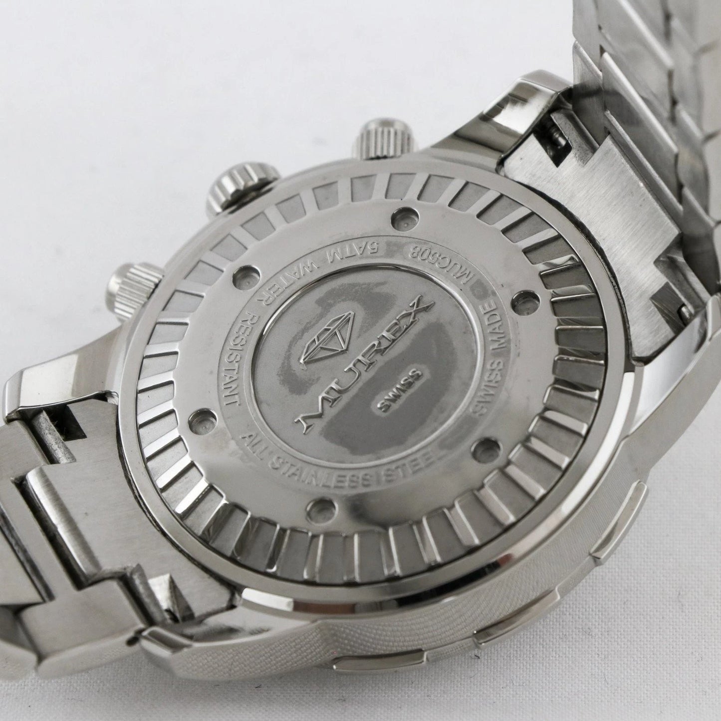 Murex Swiss 45mm Chronograph Watch Stainless Steel Quartz 5 ATM• MUC508