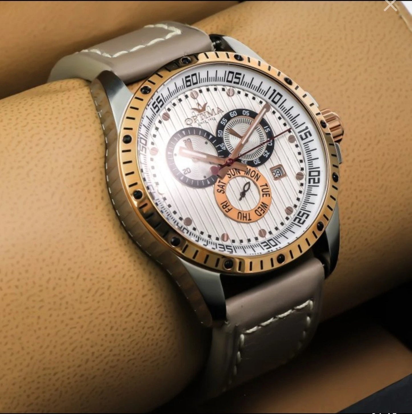 Optima • Swiss Chronograph Watch • Stainless Steel Quartz • 45mm • OSC281-SRL-1