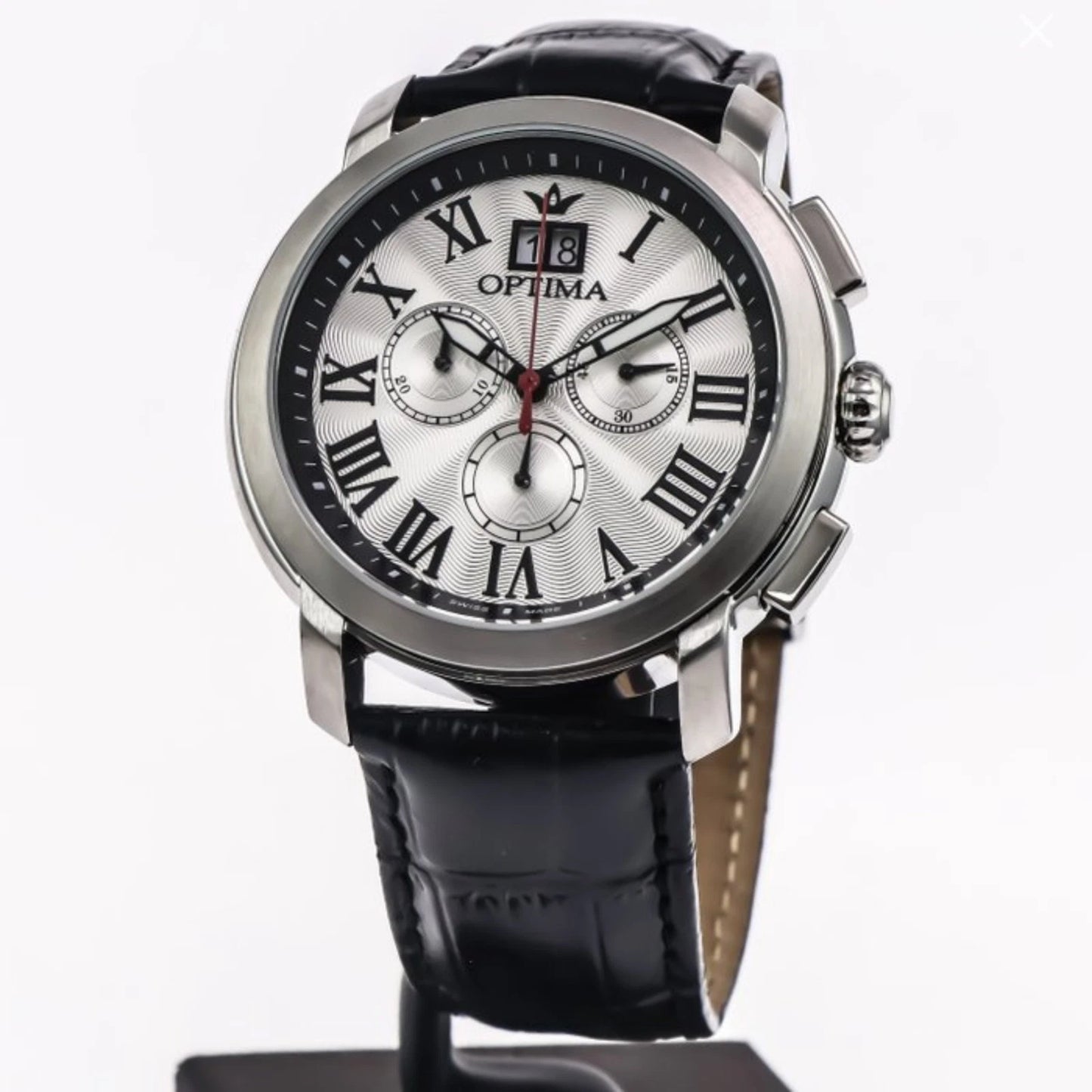 Optima Swiss Chronograph Watch 46mm Stainless Steel Quartz 3ATM OSC392