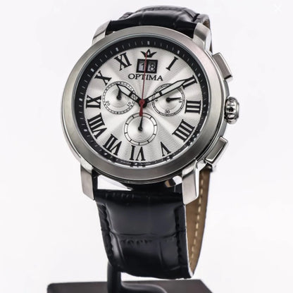 Optima Swiss Chronograph Watch 46mm Stainless Steel Quartz 3ATM OSC392