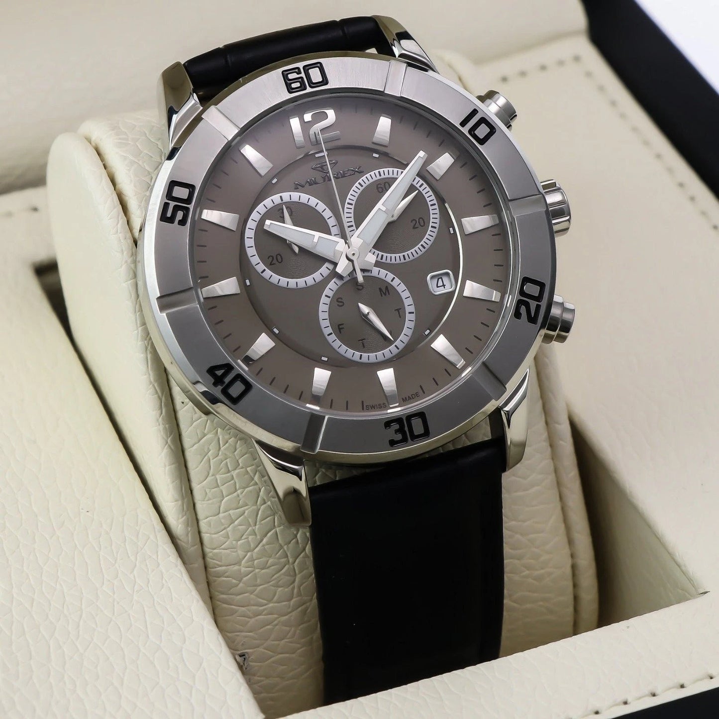 Murex Swiss 45mm Chronograph Watch Stainless Steel Quartz 5 ATM• MUC526