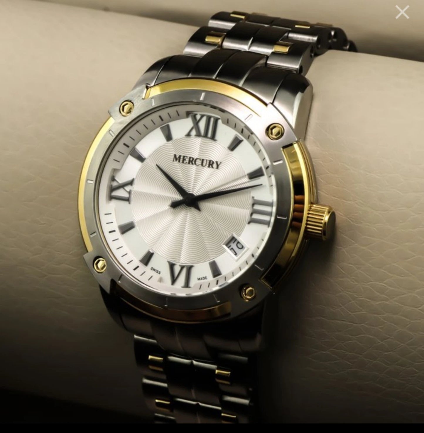 Mercury Swiss Watch 38.5mm Stainless Steel & PVD Gold Quartz 10ATM ME10240
