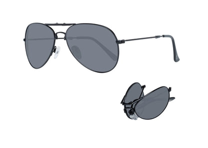 AVIATOR Sunglasses • AVGSR 635BKS • 100% UVA UVB • Foldable Full Rim • 59•49•145