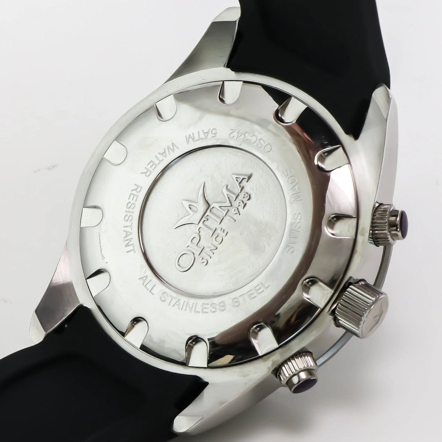Optima • Swiss Chronograph Watch • Stainless Steel • Quartz 47mm • 5ATM• OSC342