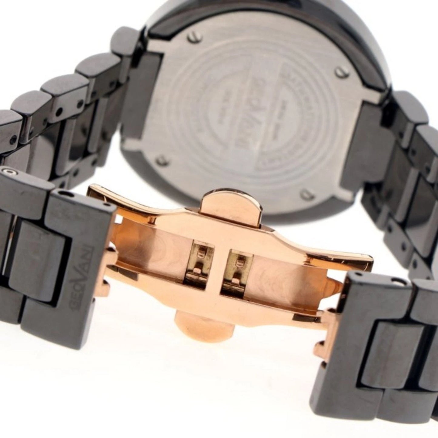 GEOVANI • Swiss Watch • Black Ceramic • 34mm • Quartz • 3ATM • GOL510 • Gemmed