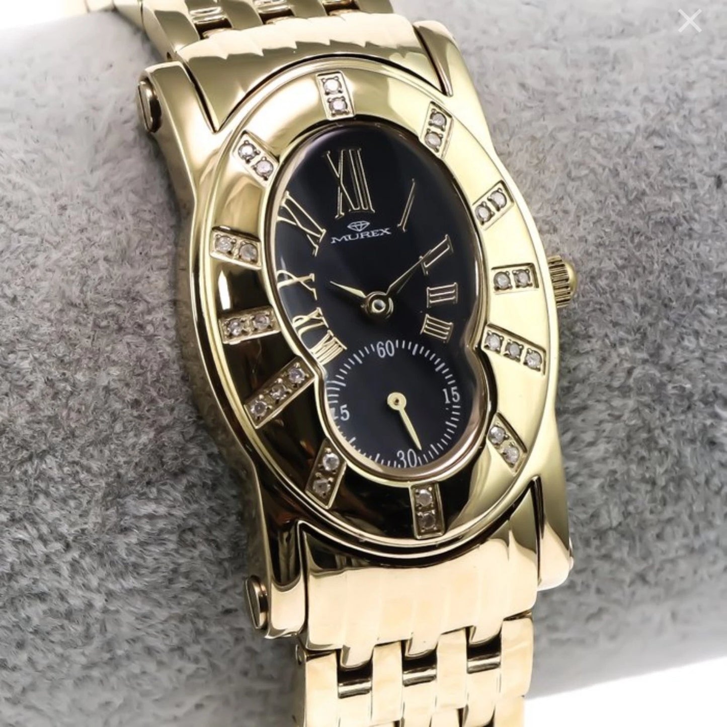 Murex Diamond Swiss Watch 34mm Black MOP Stainless Steel PVD Gold 3ATM RSL814