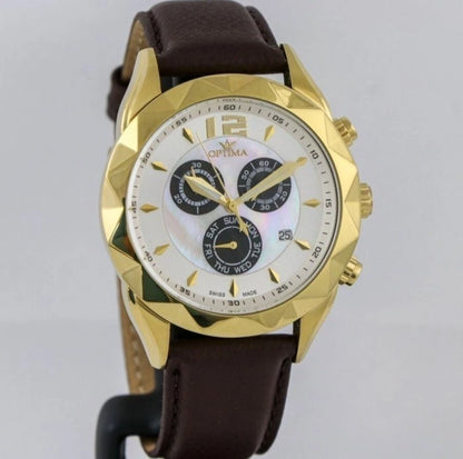 Optima Swiss Chronograph Watch Stainless Steel Quartz OSC268 Day Date