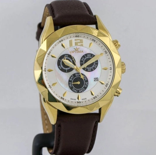Optima Swiss Chronograph Watch Stainless Steel Quartz OSC268 Day Date