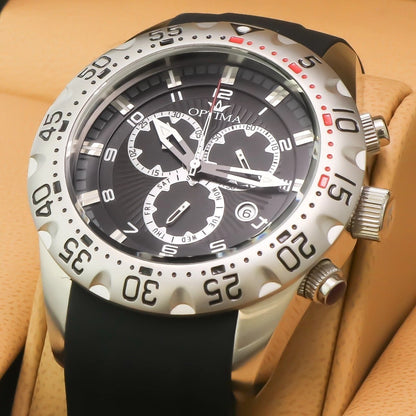 Optima • Swiss Chronograph Watch • Stainless Steel • Quartz 47mm • 5ATM• OSC342