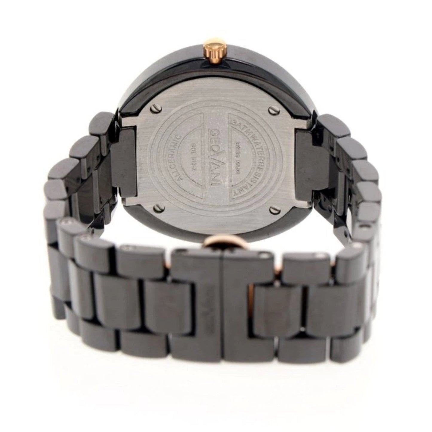 GEOVANI • Swiss Watch • Black Ceramic • 34mm • Quartz • 3ATM • GOL510 • Gemmed