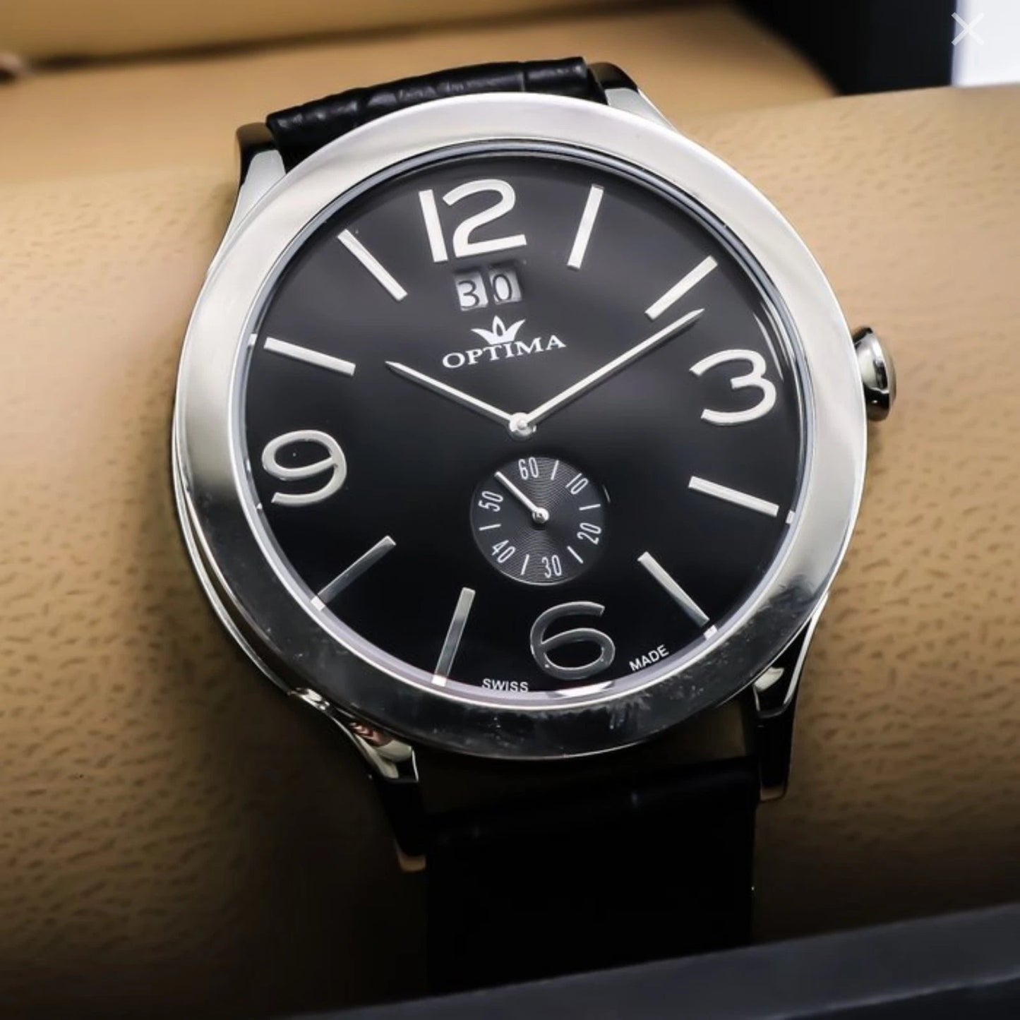 Optima Swiss Watch 45mm Stainless Steel Quartz Date 5ATM OSM352
