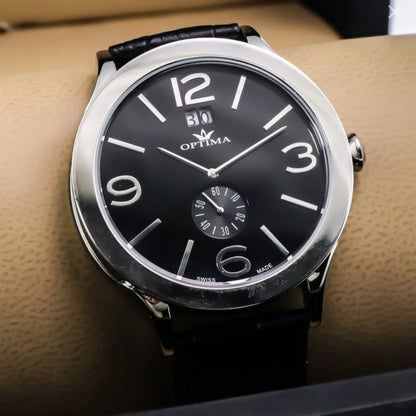 Optima Swiss Watch 45mm Stainless Steel Quartz Date 5ATM OSM352