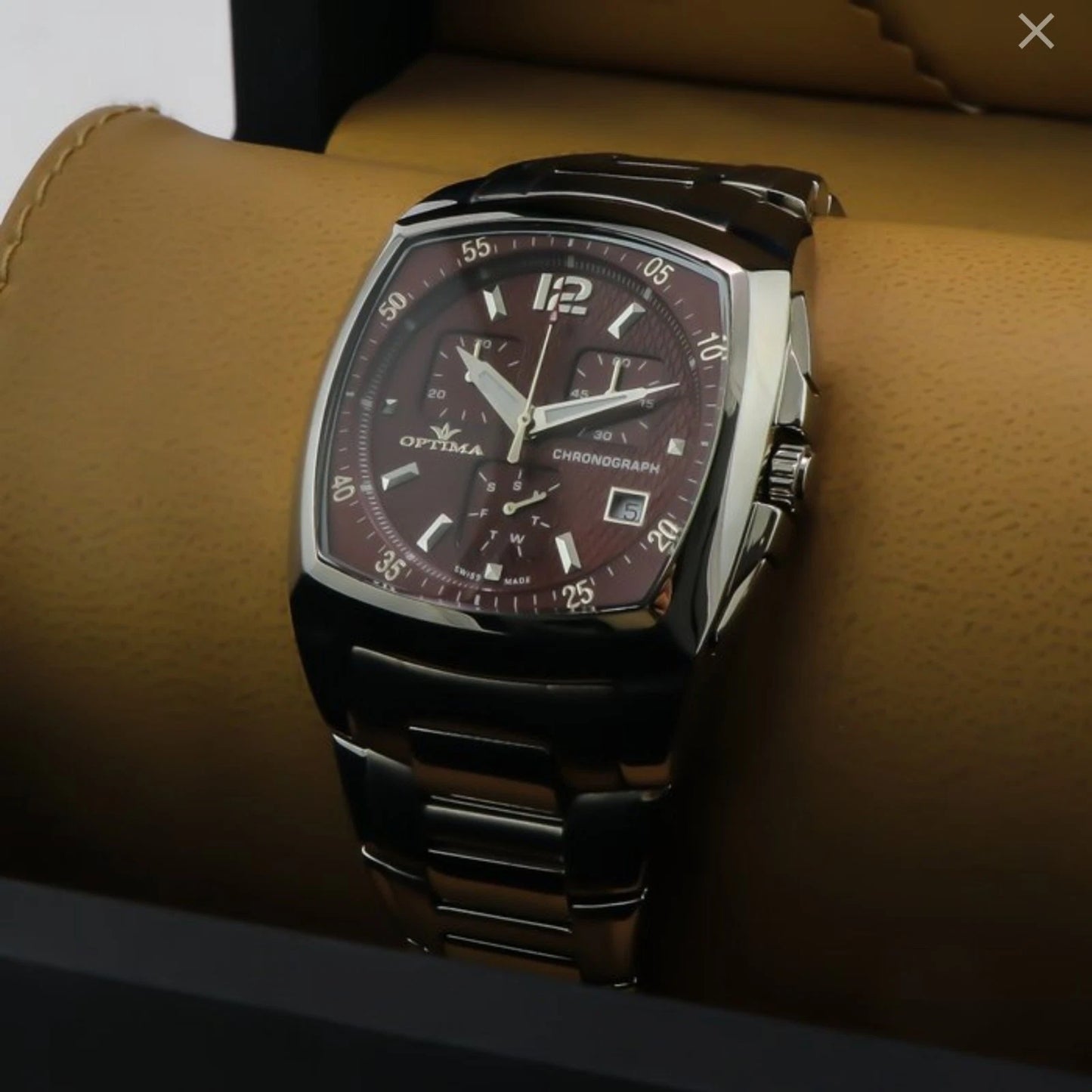 Optima Swiss Chronograph Watch 40.9x48.2mm Stainless Steel Quartz 3ATM OSC110