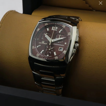 Optima Swiss Chronograph Watch 40.9x48.2mm Stainless Steel Quartz 3ATM OSC110