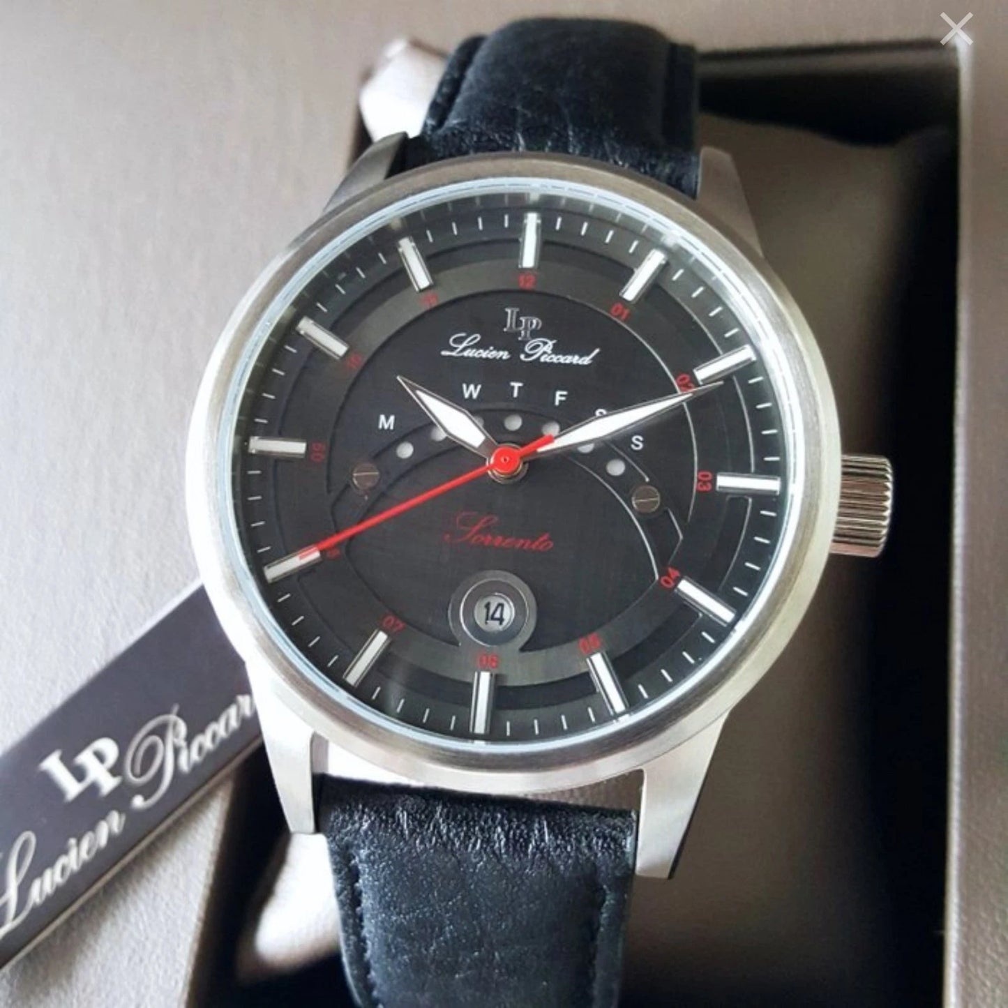 Lucien Piccard 44mm Sorrento Quartz Watch Men's 316L Stainles PreOrder Ship 4/22