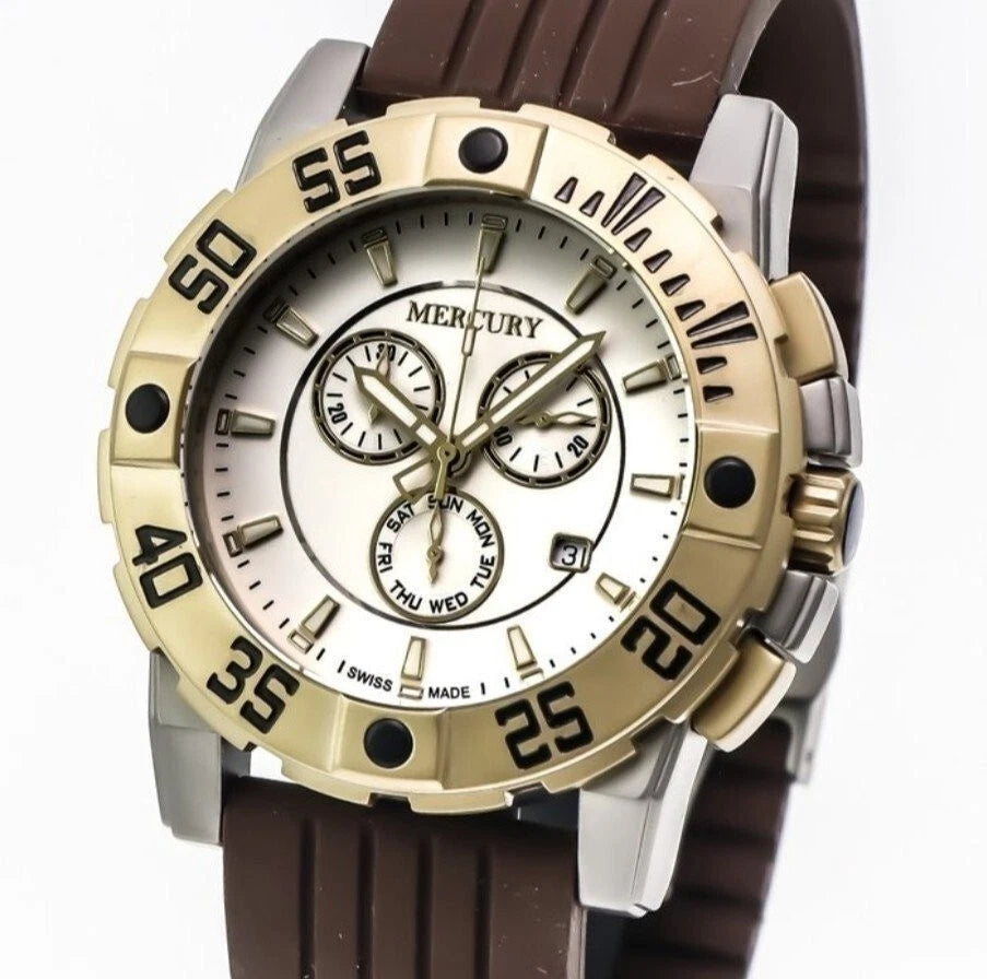 Mercury Swiss 44mm Chronograph Stainless Quartz Watch ME10225