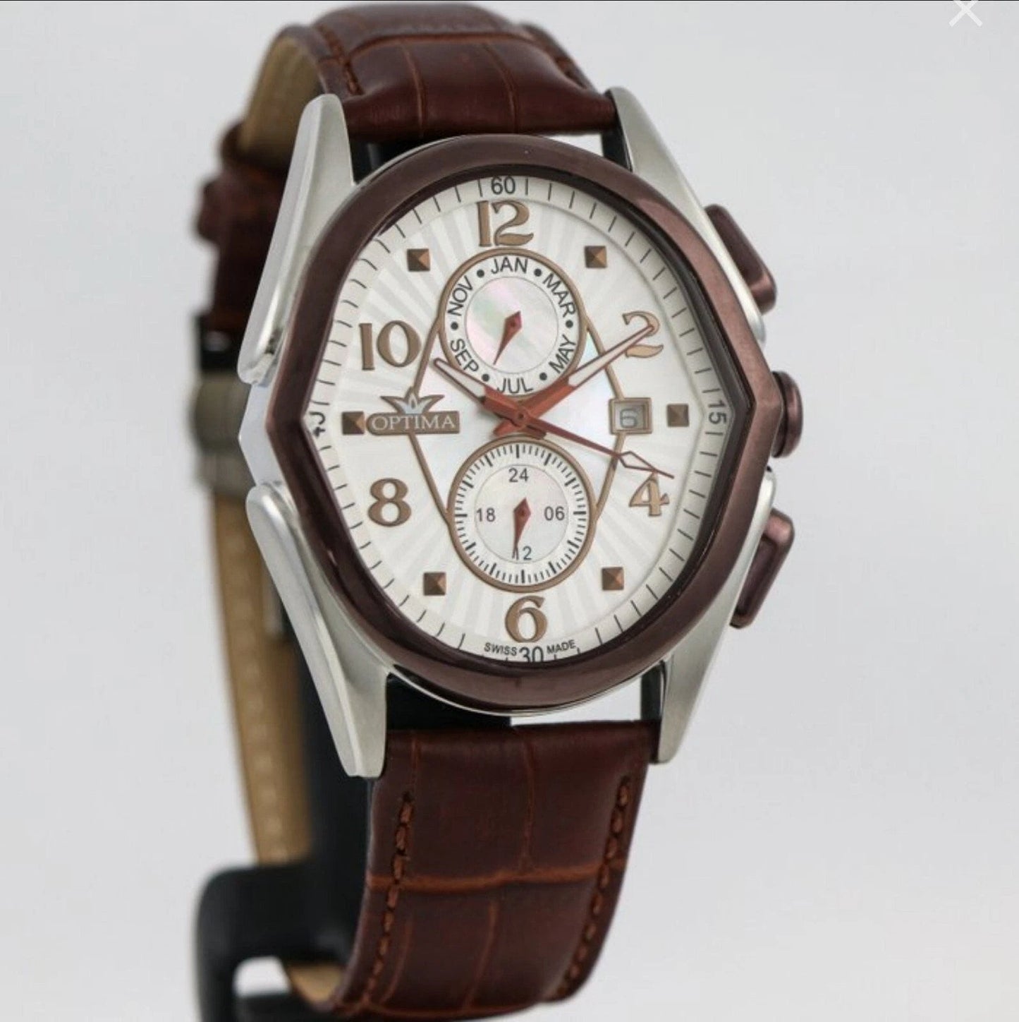 OPTIMA • OSC272 • 42x44.5mm • Swiss Watch • Date SubDay • Dual Time