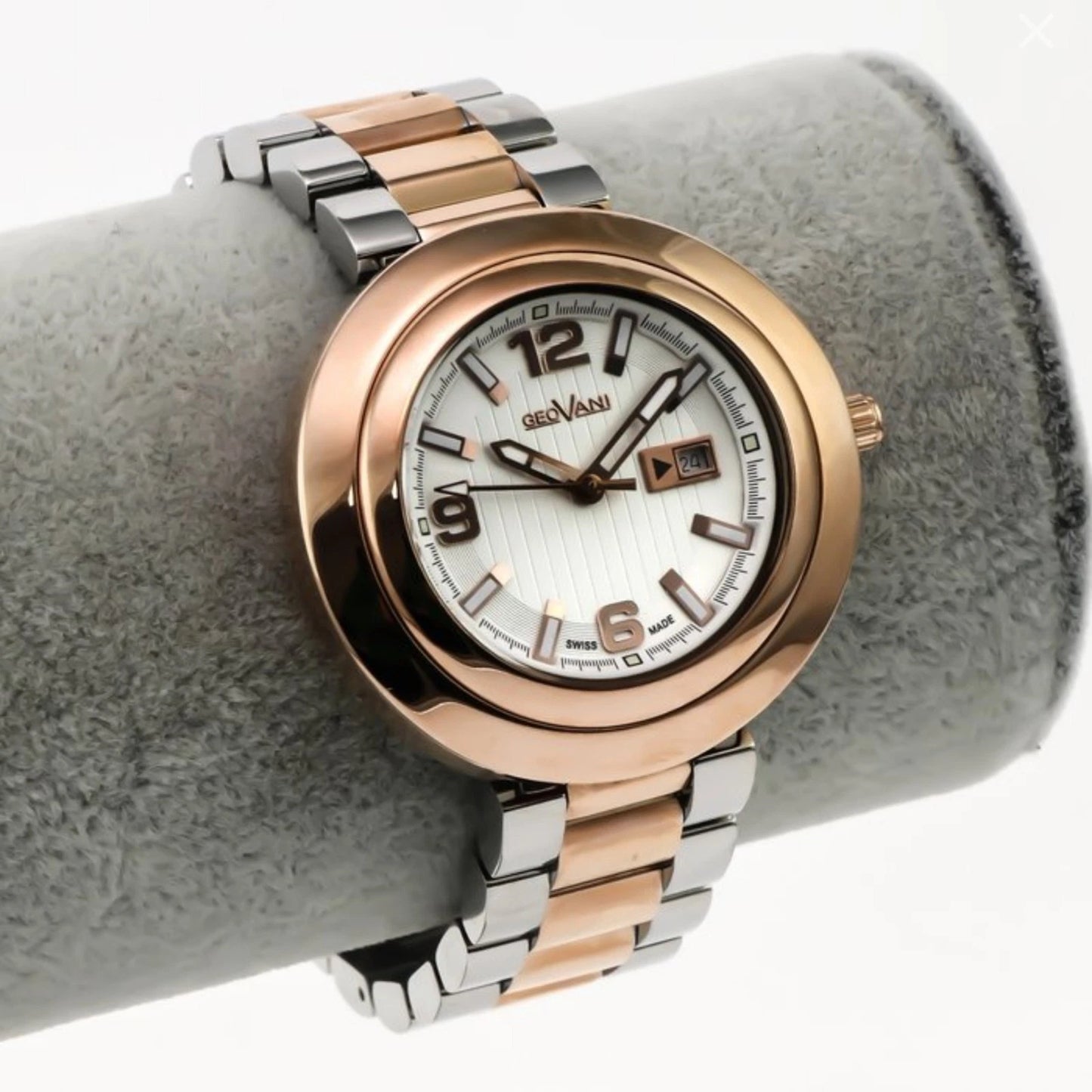 Geovani Swiss 38mm Stainless Steel & PVD Rose Gold Quartz Watch 3ATM GOL511
