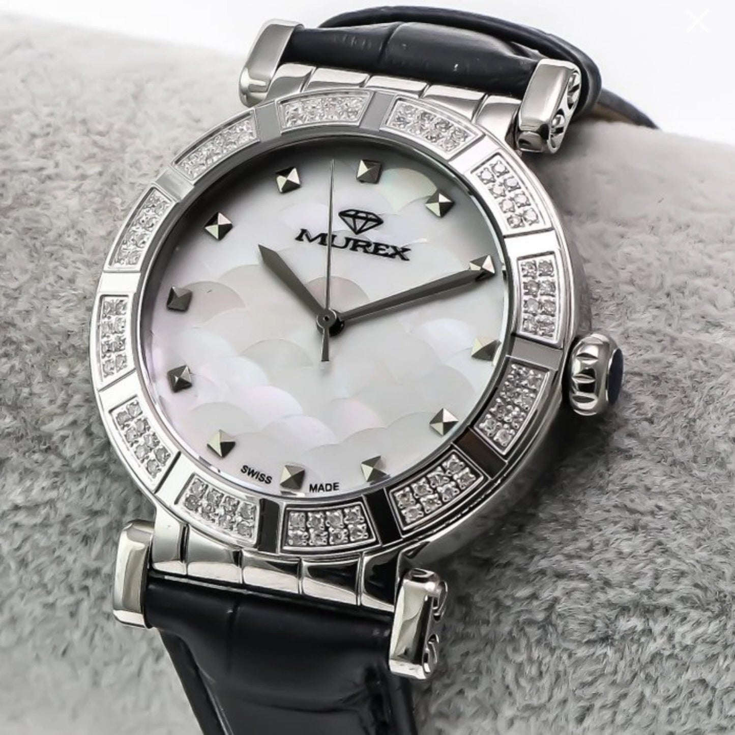 Murex Swiss Diamond Watch 34mm Stainless Steel & Silver Quartz 5ATM RSL964