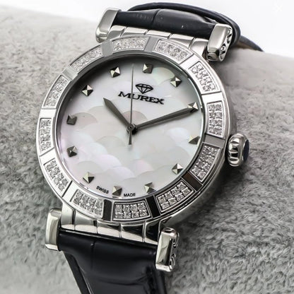 Murex Swiss Diamond Watch 34mm Stainless Steel & Silver Quartz 5ATM RSL964
