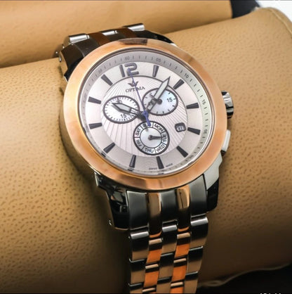 Optima •Swiss Chronograph Watch • Stainless Steel • Quartz 46mm OSC391 • 3ATM
