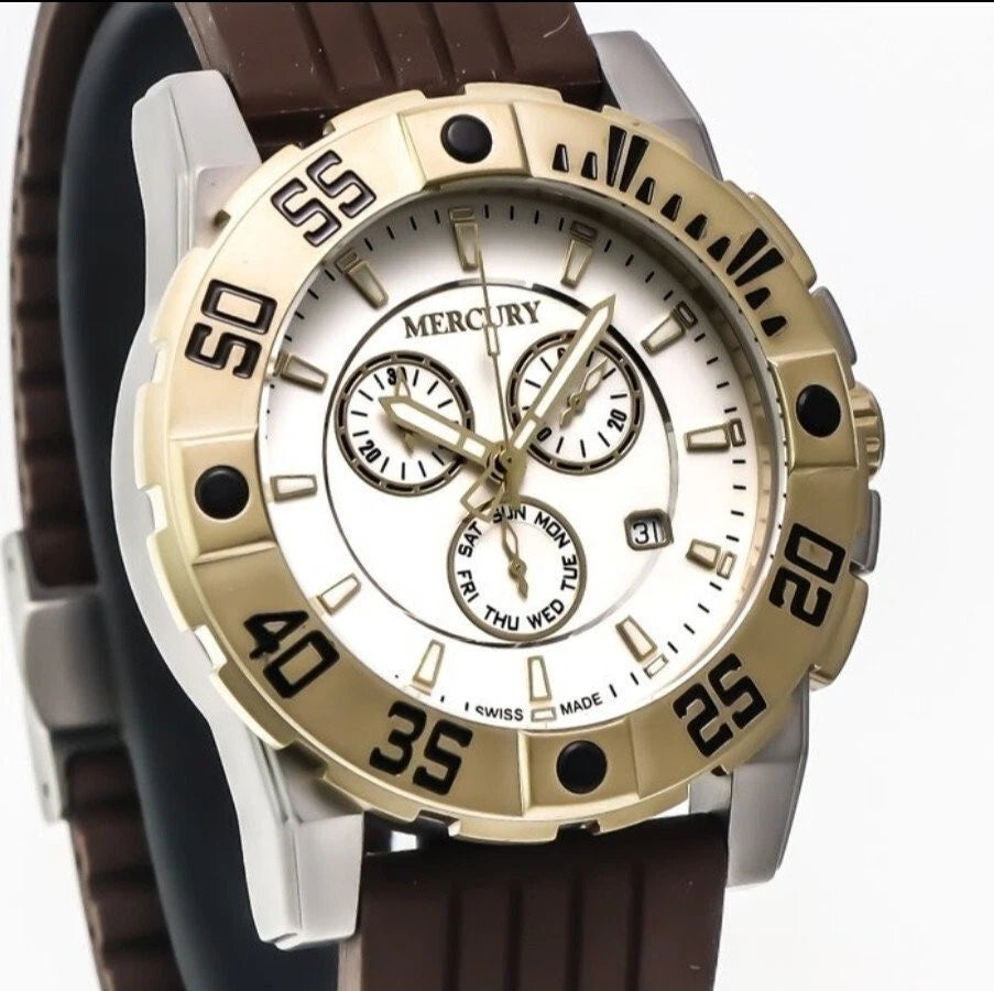 Mercury Swiss 44mm Chronograph Stainless Quartz Watch ME10225