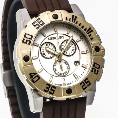 Mercury Swiss 44mm Chronograph Stainless Quartz Watch ME10225