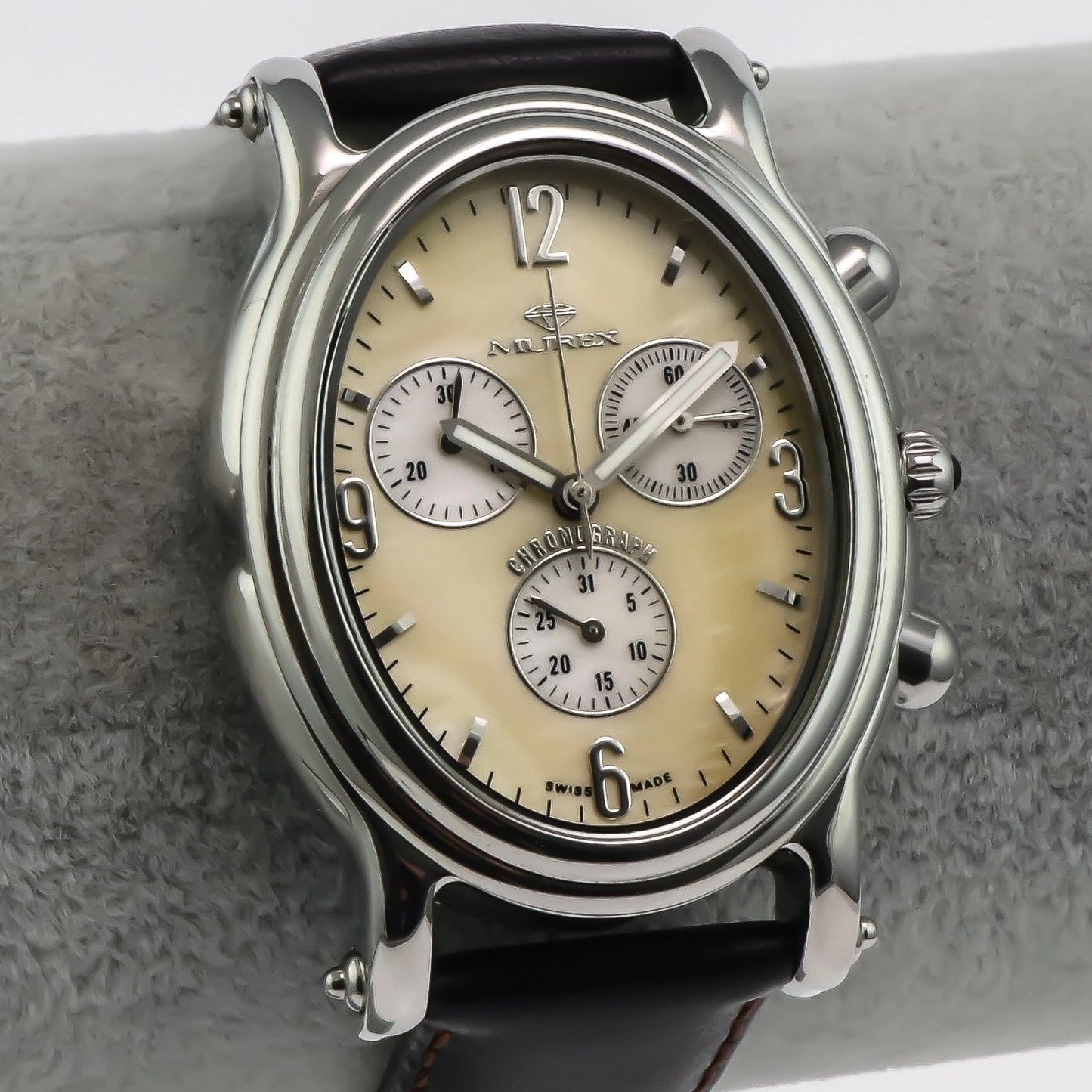 Murex Swiss Chronograph Watch Stainless Steel Quartz 35.7x48.20mm ISC627