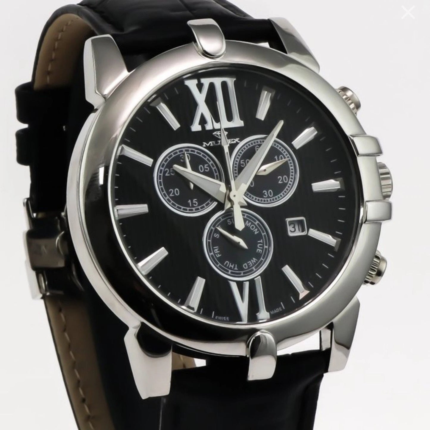 Murex Swiss 45mm Chronograph Watch Stainless Steel Quartz 5 ATM MUC512
