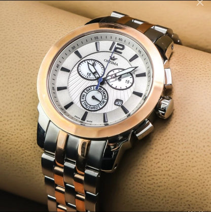Optima •Swiss Chronograph Watch • Stainless Steel • Quartz 46mm OSC391 • 3ATM