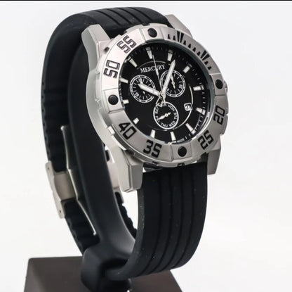 Mercury Swiss 44mm Stainless Steel Quartz Chronograph Watch 5ATM ME10225